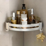 Vannitoa riiul K&ouml;&ouml;k hoiustamisseade Alumiiniumisulamist &scaron;ampoon, du&scaron;iriiul Vannitoa tarvikud ilma puuririiulita