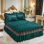 Euroopa stiilis talvine soe sametist voodiseelik &uuml;hes t&uuml;kis tepitud paks l&uuml;hike pl&uuml;&uuml;sist voodikate &uuml;hev&auml;rviline moekas voodikate voodilina 180x200 3pcs