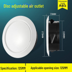 V&otilde;rkkattega ABS &uuml;mmargune katiku tuulutusava v&auml;rske &otilde;hu ja v&auml;ljalasketorus&uuml;steemide jaoks Disc 125mm