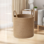Large Round Utility Basket with Handles, Ideal for Laundry in Living S