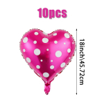 10pcs polka dot love foil balloons, 18-inch heart-shaped balloons, for birthdays, Valentine's Day, anniversaries 18inch