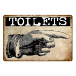 Vintage WC-silt Naljakas metallist plekk-tahvel WC WC-potid Seinakunst Baar Klubi Vannituba Tualettruum WC-seina kaunistamine 20x30cm