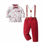 Euroopa ja Ameerika poiste j&otilde;ulukost&uuml;&uuml;m, kahest osast: Beebi pidulik riietus Size 100 / 2-3 years / 0.25kg punane