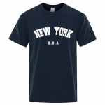 meeste USA New York EUA City Street Impresso Camisetas, lahtine &uuml;lisuur T-s&auml;rk, Respir&aacute;vel Manga Curta Algod&atilde;o Vestu&aacute;rio, Moda S must
