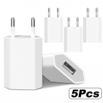2-5 tk 5V 1A Eu AC kodu reisi USB seinakontaktlaadija iPhone 6 7 8 plus x xr 11 12 13 14 jaoks 5PCS EU