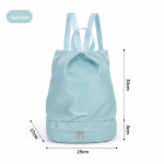 Veekindel rannaspordiseljakott niiskeks ja kuivaks hoiustamiseks &ndash; naiste ujumiskott helesinine v&auml;rv