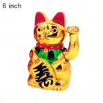 K&auml;tt surudes Lucky Cat Mold Plastic Golden Shop Display Model Home Decoration King 6 inch