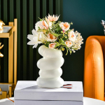 1 tk Decor Moodne Dekoratsioon K&otilde;rge Keraamiline Keeratud Spiraalne Lillevaas Dekoratsioonid Creative High valge