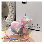 Uus Plush kott Laste Doll Crossbody kott Cute Girls Bow Alpaca Plush &otilde;lakott a