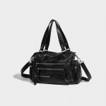 Vintage T&otilde;mblukuga Mootorratturi Kott Vabaaja Pehme Kandekott Kerge Luksuslik Preppy &Otilde;la Crossbody Kott must