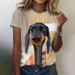 3D-prinditud Kawaii kassi koerte T-s&auml;rk naistele Naljakad loomade graafilised t-s&auml;rgid Suvised vabaaja kaelusega topid L&uuml;hikeste varrukatega lahtised T-s&auml;rgid S