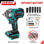 ONEVAN 1200 N.m Harjadeta Elektriline L&ouml;&ouml;kmutriv&otilde;ti 1/2'' Juhtmeta 3 Funktsiooniga Elektriline Kruvikeeraja Puur T&ouml;&ouml;riist Makita 18V Aku jaoks No Battery-44pcs Set