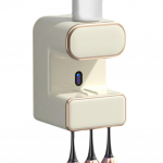 Automaatne hambapasta dosaator Elektriline sensor Seinale paigaldatav hambapasta dosaator C-t&uuml;&uuml;pi laadimisega Automaatne intelligentse jaoks beež