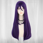 26-tolline Pikk Sirge Lilla Yuri Cosplay Parukas Halloweeni J&otilde;ulude Kooli T&auml;nup&uuml;ha jaoks 26inches lilla
