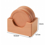 6 tk/komplekt p&auml;hklipuidust joogialuste komplekt dekoratiivsed &uuml;mmargused isoleeritud joogialuste komplektid kodukaunistused puidust isolatsioonipadi 6pcs(set)