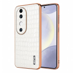 Luksuslik moodne krokodillimustriga galvaniseerimise disainiga nahast telefonikott VIVO S20 S19 Pro S18 S17Pro V30 V29Pro tagakaanele S19 roheline
