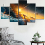 Fantaasia, ruum, maastik, tegelane, 5-osaline l&otilde;uendipilt. Seinakunst, l&otilde;uendimaal, elutoa seinakaunistus 20x35cm*2 20x45cm*2 20x55cm*1
