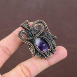 Sage Amethyst Handmade Copper Wire Wrap Pendant Jewelry 2.17 a3a22