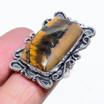 Tiger Eye Handmade 925 Sterling Silver Gift Jewelry Ring Size 8 q7c86