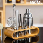 10tk Kokteilit&scaron;akeri Komplekt Roostevabast Terasest Baarmenikomplekt Kokteilisegisti Vein Martini Boston Shaker Peo Baarit&ouml;&ouml;riistad gray