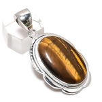 Tiger Eye Gemstone Handmade 925 Sterling Silver Jewelry Pendant 2.05 w9y95
