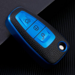 Auto v&otilde;tmehoidja nahast TPU auto v&otilde;tme&uuml;mbrise kate Ford Ranger C-Max S-Max Focus Galaxy Mondeo Transit Tourneo Custom jaoks sinine