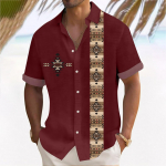 Hawaii s&auml;rk meestele, meeste vintage n&ouml;&ouml;pidega keeglis&auml;rgid l&uuml;hikeste varrukatega suvine rannas&auml;rk XXXL