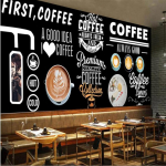 Kohviku Taustapilt Eemaldatav Kohvi Seinamaal Kohvi Kohvik Restoran Suupistebaar Taustapilt 200 cm(W) x 140 cm(H)