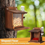 Wooden Squirrel Feeder with Lift up Lid Stable Hanging Garden Pet Feeding Station