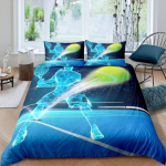 Tennisepalli tekikott Komplekt Spordim&auml;ngu Teemaline Voodipesu Komplekt &Uuml;heinimese Suurus Poistele Teismelistele T&auml;iskasvanutele Tennise Reket Palli Tekikoti Kate EU single(135x200cm) blue