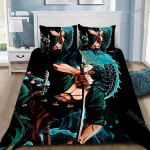 &Uuml;heosaline tekikottide komplekt Zoro Luffy Anime Voodipesu komplekt Poisi tekikott Padjap&uuml;&uuml;r Magamistoa kaunistus 2/3 tk Kingitus 135x200cm