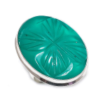 Emerald (Simulated) Gemstone 925 Sterling Silver Jewelry Ring Size 8 w1w38