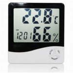 Kingwing&reg; LCD Digital thermom&egrave;tre temp&eacute;rature humidit&eacute; compteur hygrom&egrave;tre horloge HTC-1