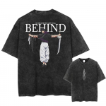 Meeste Naiste Vintage &Uuml;lesuuruses Pesitud T-s&auml;rk Unisex Harajuku Streetwear Anime Prindiga T-s&auml;rk Suvine L&uuml;hikeste Varrukatega Vabaaja Puuvillane T-s&auml;rk M