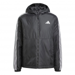 Adidas Ess 3S Ins Ho J Moodne Mugav Mitmek&uuml;lgne Kapuutsiga T&auml;ispikkuses T&otilde;mblukuga Puuvillane Jakk Meeste Jakk Must JD1032 M