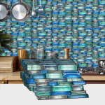 Kristallmosaiik PVC isekleepuv seinakleebis, kodu &otilde;likindel ja veekindel plaadikleebis isekleepuv tapeet 12 pieces