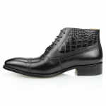 Moodne Luksuslik Ehtne Nahk Meeste Pahkluusaabas Moodne Pulmakleit Elegantne Formaalne Kontor Terava Ninaga Paeladega King Brogue T&auml;iskasvanu Saabas 39 must