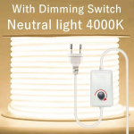 220V LED-riba Veekindel Objektiiviga COB Paindlik Lint L&uuml;litiga/H&auml;mardatav EL Pistik Tuppa Magamistuppa K&ouml;&ouml;ki V&auml;lisvalgustus Aeda 15M With Dimming Switch valge