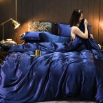 Puhas 100% Siidist Voodipesukomplekt Luksuslik Pehme Voodilina koos Tekikottide ja Padjap&uuml;&uuml;ridega Voodikomplekt Koduks Kvaliteetsed King Size Voodipesukomplektid Flat Bed Sheet&Twin size 4pcs