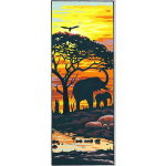 Canevas P&eacute;n&eacute;lope Antique Soleil sur la savane 25x60cm