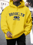 Brooklyn Est 1998 New York Tr&uuml;kitud Meeste Hupparid Harajuku &Uuml;mmarguse kaelusega Huppari Moodne &Uuml;lesuurusega Huppari S&uuml;gis Mugav Dressipluus S