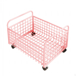 Rolling Utility Storage Basket under Desk Book Bin File Organizer with Wheels for Bookshelf Magazine 38cmx25cmx26cm