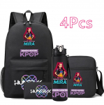 4 tk/komplekt Anime Joonisfilm K-Pop Prindiga Seljakott 750 ml veepudeliga Teismelisele &Otilde;pilasele T&uuml;drukule Poisile Raamatukott Lapse Kingitus Suure Mahutavusega Reisikott
