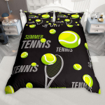 Homewish Tennise ja Korvpalli Tekikate Komplekt Lastele ja Teismelistele, Lauatennise ja Pickleballi Voodikomplekt, Sporditeki Kate Komplekt DE XS 100x135cm 2pcs&set yellow