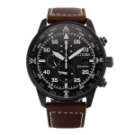 Citizen Eco-Drive Kronograaf Must sihver Meeste k&auml;ekellToote nr. must