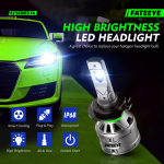 FATEEYE Autode LED-esitulede pirn H4 H7 H11 9005 9006 6500K Pidevvalgusti 13000LM Paar 60W Paar Esitulede pirnid Auto must