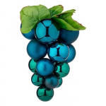 Boules de No&euml;l - Raisins - Plastique - Bleu - Grand Format sinine