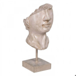 Figurine d&eacute;corative - BigBuy Home - Visage - M&eacute;tal - Polyr&eacute;sine - Beige beež