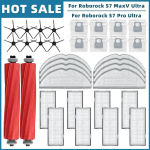 &Uuml;hilduv Roborock S7 Max Ultra / S7 MaxV Ultra / S7 Pro Ultra Tarvikute Varuosad Peamine K&uuml;ljepintsel Filter Mop Tolmukott gray