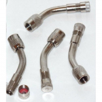 4 Kits Brass Tire Valve Stem Extension Chrome coated 135 Degree